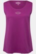 Top, pima cotton, slim, ronde hals, siersteentjes, mouwloos