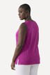 Top, pima cotton, slim, ronde hals, siersteentjes, mouwloos