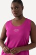 Top, pima cotton, slim, ronde hals, siersteentjes, mouwloos