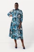 Robe Point de Rome à manches 3/4, col chemise - ligne A