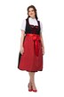 Dirndl, květovaná výšivka, hranatý výstřih, bez rukávů