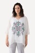 Tuniek, dubbelgelaagd, oversized, V-hals, halve mouwen