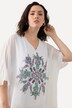 Tuniek, dubbelgelaagd, oversized, V-hals, halve mouwen