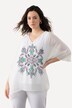 Tuniek, dubbelgelaagd, oversized, V-hals, halve mouwen