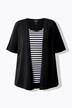 Two-in-One-Shirt, striber, rund hals, korte ærmer