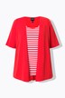 2-in-1 shirt, strepen, ronde hals, halve mouwen