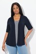 Two-in-One-Shirt, striber, rund hals, korte ærmer