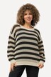 Heklet genser, striper, oversized, rund hals, lange ermer