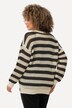 Heklet genser, striper, oversized, rund hals, lange ermer
