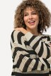 Heklet genser, striper, oversized, rund hals, lange ermer