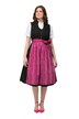 Dirndl, ozdobné knoflíky, stojáček, výstřih do V, bez rukávů