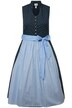 Dirndl, ozdobné knoflíky, stojáček, výstřih do V, bez rukávů
