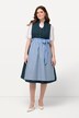 Dirndl, smykkeknapper, høj krave, V-udskæring, ærmeløs