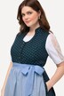 Dirndl, smykkeknapper, høj krave, V-udskæring, ærmeløs