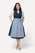 Dirndl, smykkeknapper, høj krave, V-udskæring, ærmeløs
