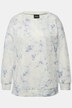 Sweatshirt, batikprint, oversized, rund hals, lange ærmer