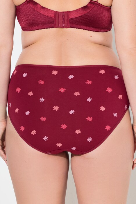 Midislips, set van 5, bloemen / effen kleur
