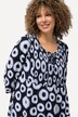Smockbluse, sirkler, A-linje, rund hals, 3/4 ermer