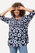 Smockbluse, sirkler, A-linje, rund hals, 3/4 ermer