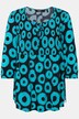 Blusa dal taglio svasato con punto smock, cerchi, scollo a girocollo e maniche a 3/4