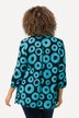 Blusa dal taglio svasato con punto smock, cerchi, scollo a girocollo e maniche a 3/4