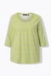 T-shirt, bloemen, A-lijn, decoratieve plooien, ronde hals, 3/4-mouwen