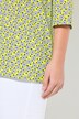 T-shirt, bloemen, A-lijn, decoratieve plooien, ronde hals, 3/4-mouwen