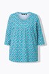 T-shirt, bloemen, A-lijn, decoratieve plooien, ronde hals, 3/4-mouwen