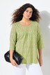 T-shirt, bloemen, A-lijn, decoratieve plooien, ronde hals, 3/4-mouwen