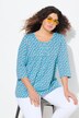 T-shirt, bloemen, A-lijn, decoratieve plooien, ronde hals, 3/4-mouwen