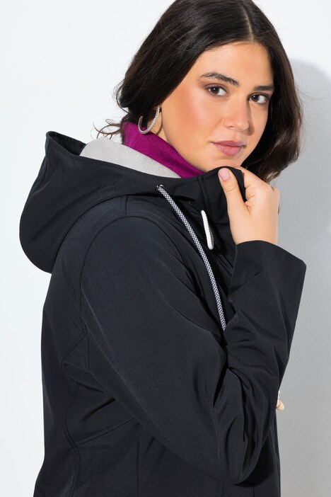 HYPRAR softshell jas, waterafstotend, fleece voering, capuchon