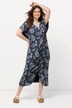 Robe midi en coton bio à motif cachemire, décolleté en V et manches courtes