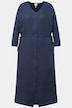 Robe midi bubble, décolleté en V et manches 3/4. Coton bio