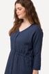 Robe midi bubble, décolleté en V et manches 3/4. Coton bio