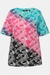 T-shirt, palmer, farvegradient, V-udskæring, korte ærmer