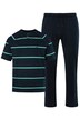 Pyžamo, dvojdílné, pruhované henley tričko, do 8XL