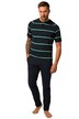 Pyžamo, dvojdílné, pruhované henley tričko, do 8XL