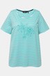 T-shirt, strepen, palmborduursel, ronde hals, korte mouw