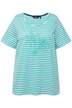 Tričko, pruhy, palmová výšivka, kulatý výstřih, krátké rukávy