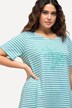 T-shirt, strepen, palmborduursel, ronde hals, korte mouw