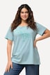 T-shirt, strepen, palmborduursel, ronde hals, korte mouw