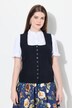 Corsetto in tradizionale stile Tracht dal taglio aderente e smanicato con velluto a coste e punto smock