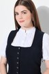Corsetto in tradizionale stile Tracht dal taglio aderente e smanicato con velluto a coste e punto smock