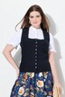 Corsetto in tradizionale stile Tracht dal taglio aderente e smanicato con velluto a coste e punto smock