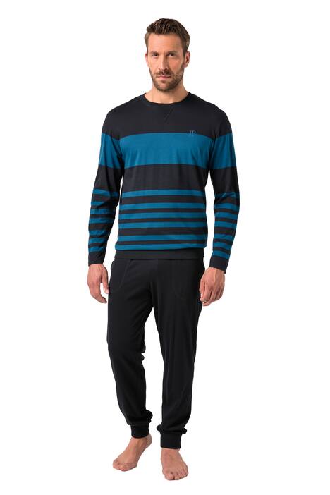 Pyžamo JP1880, břišní střih, dvojdílné, pruhy, do 8XL