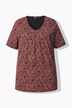 T-shirt dal taglio svasato con pieghe decorative, scollo a V e mezze maniche