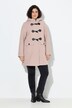 Duffelfcoat, A-form, stående krave, hætte, duffelcoatknapper