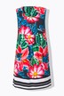 Robe courte en jersey, sans manches. Coupe évasée. Encolure ronde. Imprimé cachemire