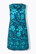 Robe courte en jersey, sans manches. Coupe évasée. Encolure ronde. Imprimé cachemire