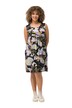 Žerzejové mini šaty, květovaný potisk, kulatý výstřih, bez rukávů